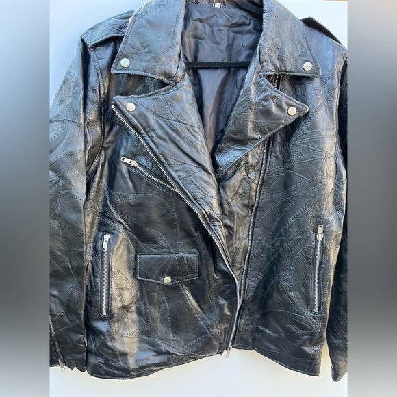 Men’s Leather Motorcycle Jacket - Picture 5 of 12